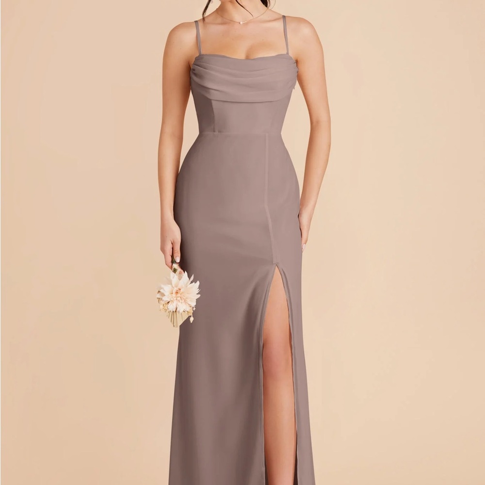 Birdie Grey Mira Elegant Strapless Gray Evening Gown - Picture 4 of 6